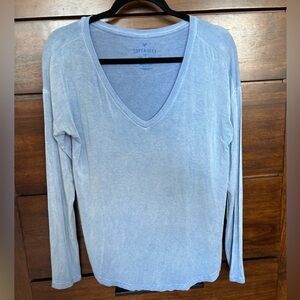 American Eagle Outfitters Women’s Soft & Sexy Acid Washed Light Blue Long Sleeve
